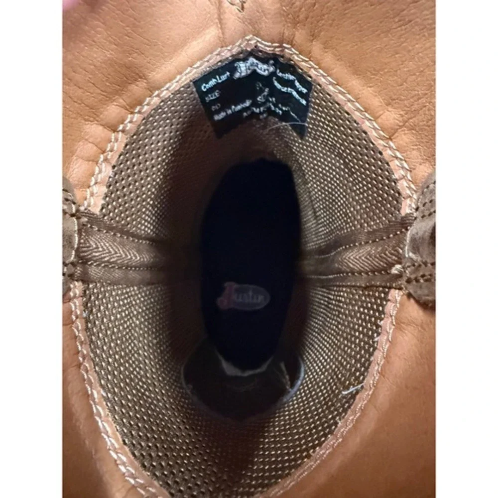 Justin SE7533 Rendon Western Cowboy Boots Brown Green Square Toe Men's 9D